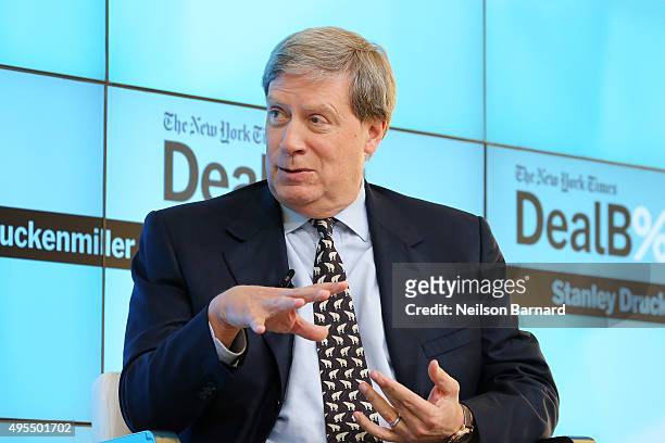 Duquesne Capital Management founder Stanley Druckenmiller participates in a panel discussion at the New York Times 2015 DealBook Conference at the...