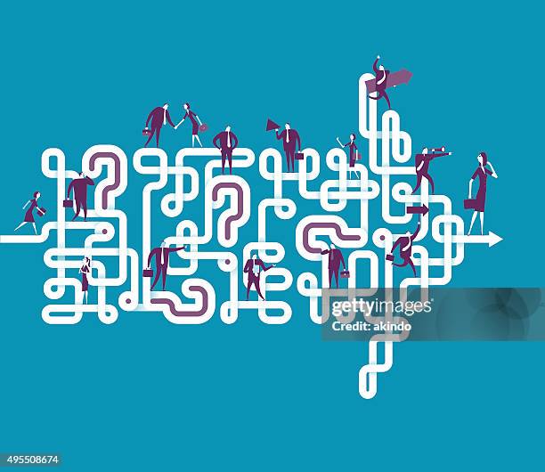 make problem becom direction - leadership concept stock illustrations