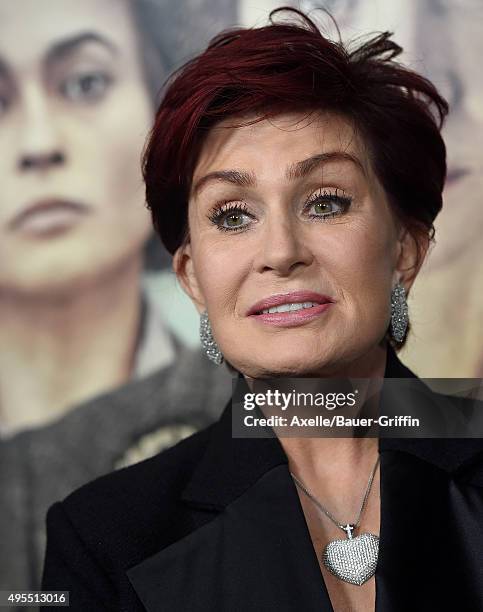 Personality Sharon Osbourne arrives at the Los Angeles Premiere Of Focus Features' 'Suffragette' at Samuel Goldwyn Theater on October 20, 2015 in...