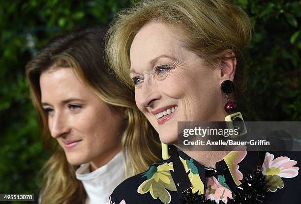 Actress Meryl Streep and daughter Grace Gummer arrive at the Los Angeles Premiere Of Focus Features' 'Suffragette' at Samuel Goldwyn Theater on...