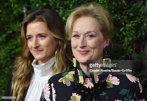 Actress Meryl Streep and daughter Grace Gummer arrive at the Los Angeles Premiere Of Focus Features' 'Suffragette' at Samuel Goldwyn Theater on...