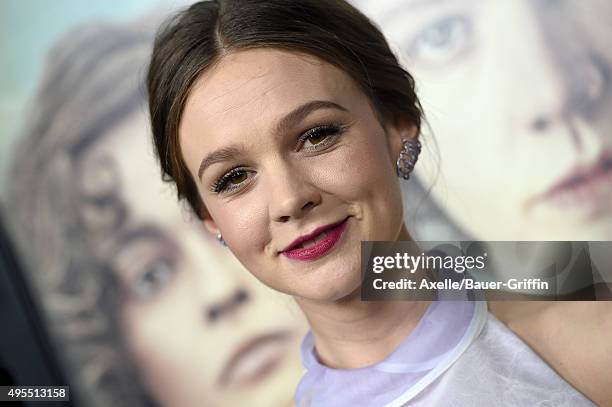 Actress Carey Mulligan arrives at the Los Angeles Premiere Of Focus Features' 'Suffragette' at Samuel Goldwyn Theater on October 20, 2015 in Beverly...