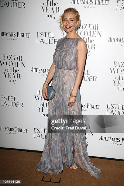 Sienna Miller attends Harper's Bazaar Women of the Year Awards at Claridge's Hotel on November 3, 2015 in London, England.