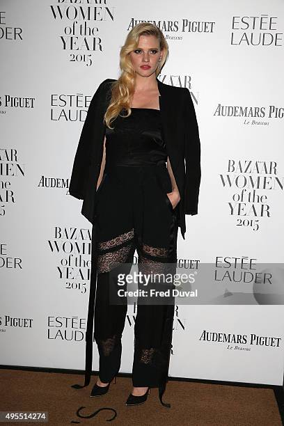 Lara Stone attends Harper's Bazaar Women of the Year Awards at Claridge's Hotel on November 3, 2015 in London, England.