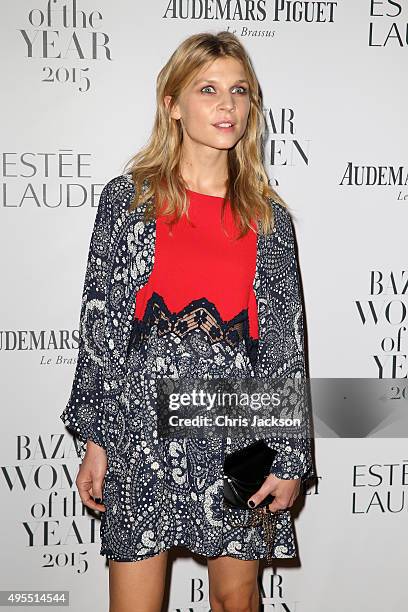 Actress Clemence Poesy attends Harper's Bazaar Women of the Year Awards at Claridge's Hotel on November 3, 2015 in London, England.