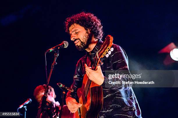 Singer Jose Gonzalez performs live on stage during a concert at Tempodrom on November 3, 2015 in Berlin, Germany.