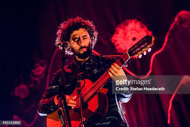 Singer Jose Gonzalez performs live on stage during a concert at Tempodrom on November 3, 2015 in Berlin, Germany.