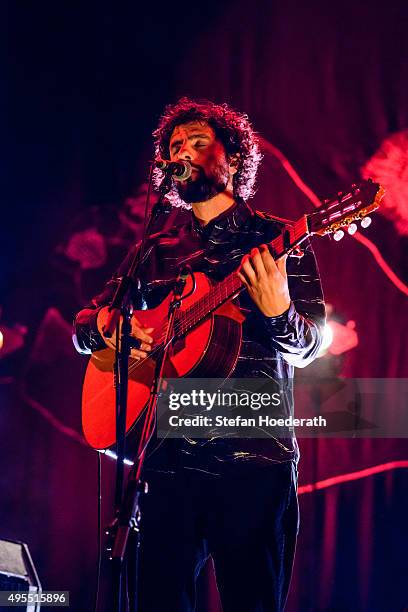 Singer Jose Gonzalez performs live on stage during a concert at Tempodrom on November 3, 2015 in Berlin, Germany.