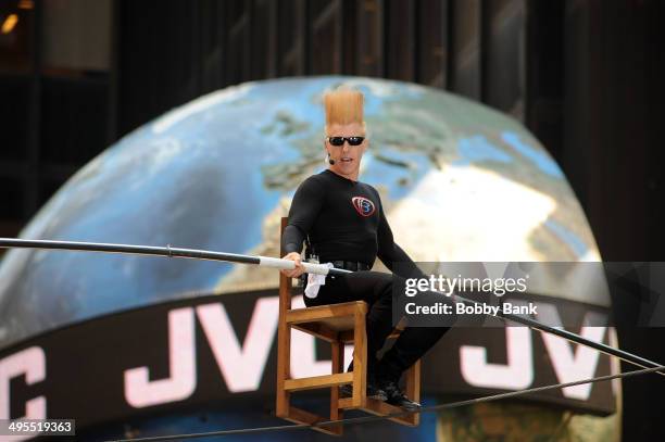 Bello Nock peforms at Times Square on June 3, 2014 in New York City.