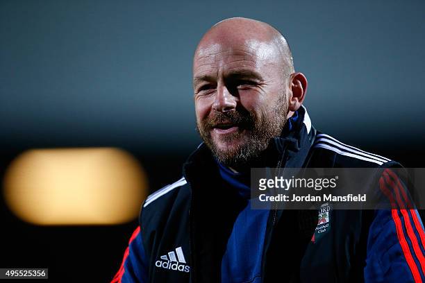 Lee Carsley, Manager of Brentford looks on during the Sky Bet Championship match between Brentford and Hull City on November 3, 2015 in Brentford,...