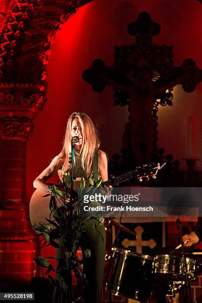 Singer Heather Nova performs live during a concert at the Passionskirche on November 3, 2015 in Berlin, Germany.