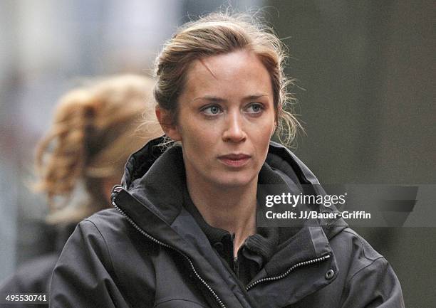 Emily Blunt is seen on the film set of the movie 'All You Need Is Kill' on February 02, 2013 in London, United Kingdom.