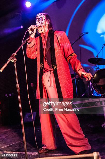 Vocalist Arthur Brown of English rock group The Crazy World of Arthur Brown performing live on stage at the Hard Rock Hell Prog festival in...