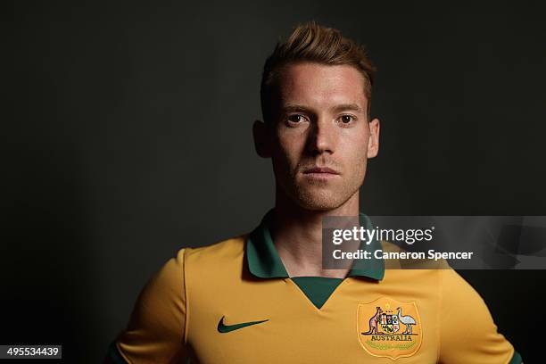 Oliver Bozanic of the Socceroos poses during an Australian Socceroos portrait session at the Intercontinental on May 23, 2014 in Sydney, Australia.