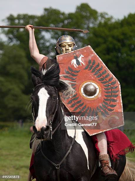 roman cavalry soldier - northumberland stock pictures, royalty-free photos & images