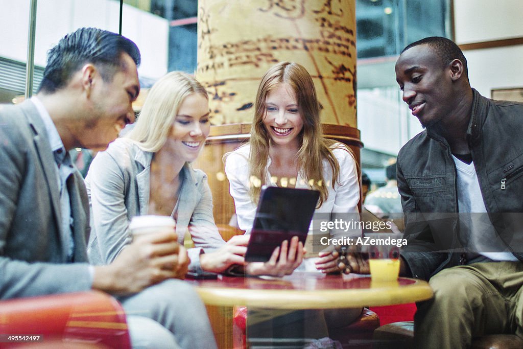 Friends in Hong Kong cafe