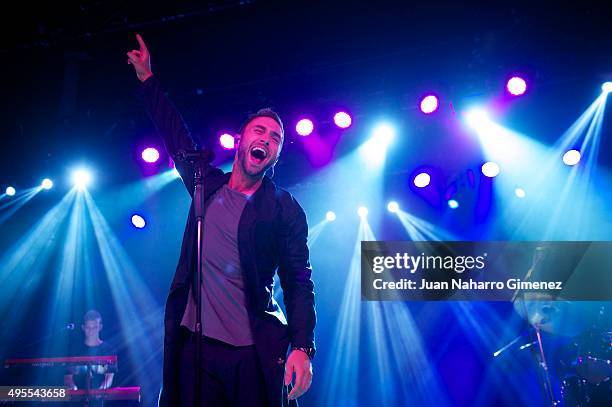 Singer Mans Zelmerlow performs on stage at La Riviera on November 3, 2015 in Madrid, Spain.