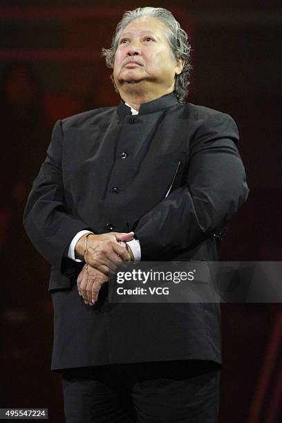 Hong Kong actor Sammo Hung attends the awards ceremony of 2015 Asian Influence Award Oriental Ceremony at Beijing Workers' Gymnasium on November 3,...