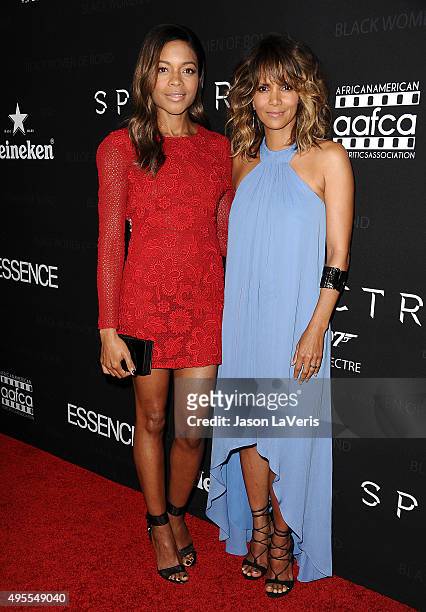 Actresses Naomie Harris and Halle Berry attend "Spectre" - The Black Women of Bond Tribute at California African American Museum on November 3, 2015...