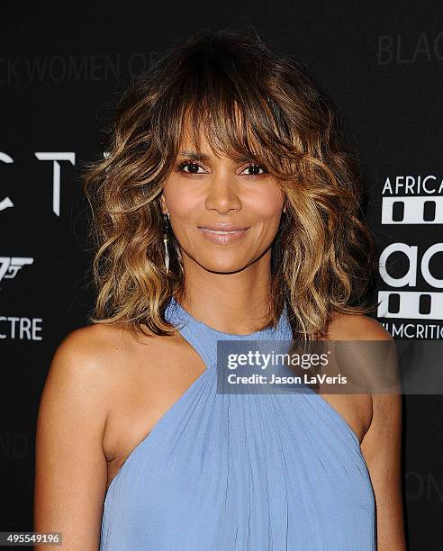 Actress Halle Berry attends "Spectre" - The Black Women of Bond Tribute at California African American Museum on November 3, 2015 in Los Angeles,...