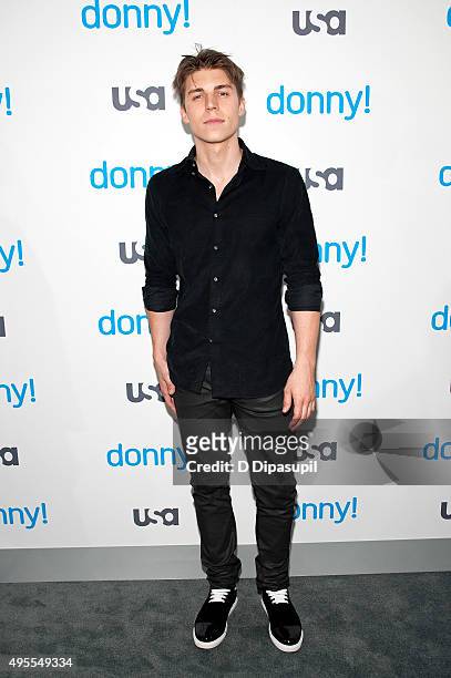Nolan Funk attends the premiere of USA Network's "Donny!" at The Rainbow Room on November 3, 2015 in New York City.