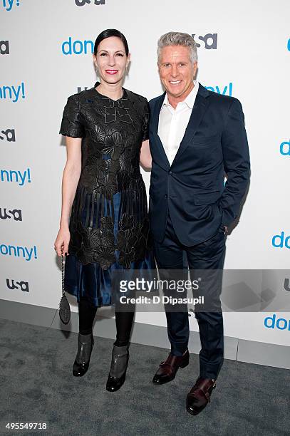 Jill Kargman and Donny Deutsch attend the premiere of USA Network's "Donny!" at The Rainbow Room on November 3, 2015 in New York City.
