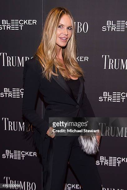 Model Elle Macpherson attends the "Trumbo" New York premiere at MoMA Titus Two on November 3, 2015 in New York City.