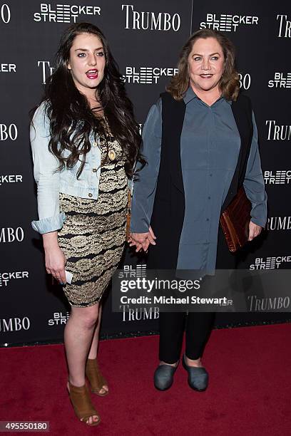 Rachel Ann Weiss and Kathleen Turner attend the "Trumbo" New York premiere at MoMA Titus Two on November 3, 2015 in New York City.