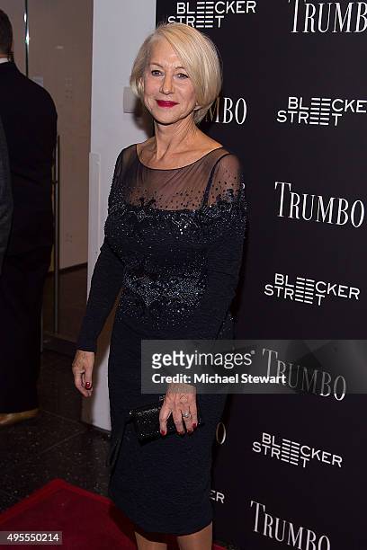 Actress Dame Helen Mirren attends the "Trumbo" New York premiere at MoMA Titus Two on November 3, 2015 in New York City.