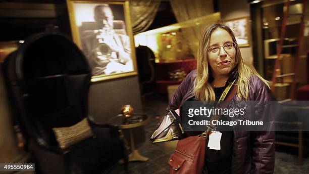 Caroline Perzan, the set decorator for the Fox television show "Empire," walks through the nightclub set for the drama on Sept. 28 which shoots at...
