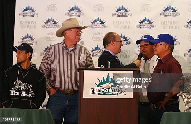 Alan Sherman, who is the assistant trainer to California Chrome speaks as his dad and head trainer Art Sherman, Jockey Victor Espinoza, and co owner...