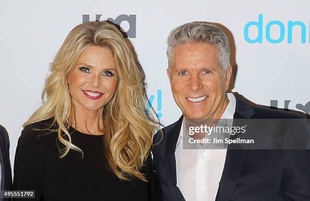 Model Christie Brinkley and advertising executive/TV personality Donny Deutsch attend the USA Network hosts the premiere of "Donny!" at The Rainbow...