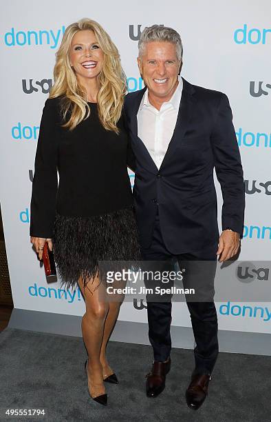 Model Christie Brinkley and advertising executive/TV personality Donny Deutsch attend the USA Network hosts the premiere of "Donny!" at The Rainbow...
