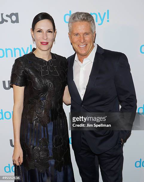 Actress Jill Kargman and advertising executive/TV personality Donny Deutsch attend the USA Network hosts the premiere of "Donny!" at The Rainbow Room...