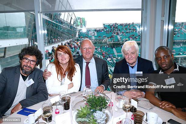 Director Radu Mihaileanu, Marie Castille Mention Schaar, President of France Television Remy Pflimlin, Jacques Perrin and rapper Abd al Malik pose at...