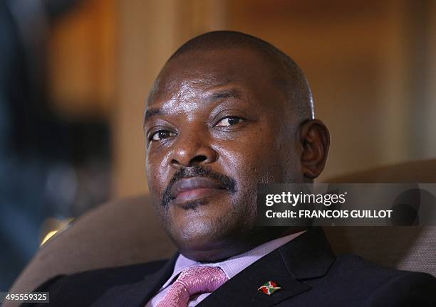 Burundian President Pierre Nkurunziza poses on June 4, 2014 at the Westin hotel in Paris. AFP PHOTO / FRANCOIS GUILLOT