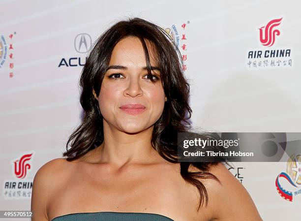 Michelle Rodriguez attends the Chinese American Film Festival Opening Ceremony and Gold Angel Awards Ceremony at The Ricardo Montalban Theatre on...