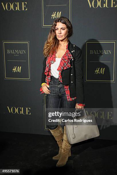 Portuguese actress Silvia Rizzo during the Balmain Launch Event in Lisbon on November 3, 2015 in Lisbon, Portugal.