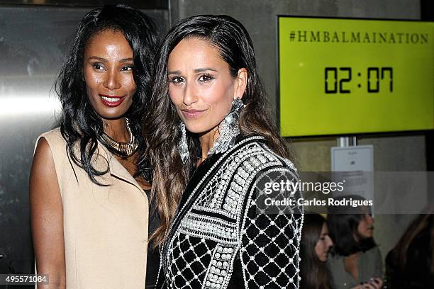 Portuguese Actess Rita Pereira and Nayma during the Balmain Launch Event in Lisbon on November 3, 2015 in Lisbon, Portugal.