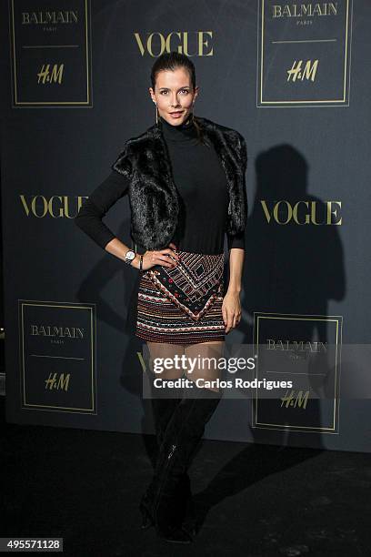 Portuguese TV Presenter Claudia Borges during the Balmain Launch Event in Lisbon on November 3, 2015 in Lisbon, Portugal.