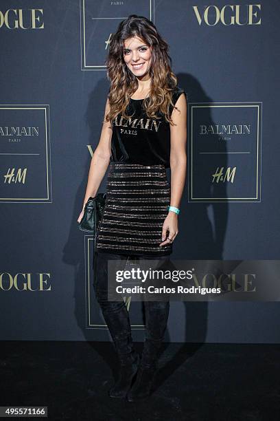Portuguese TV Presenter Andreia Rodrigues during the Balmain Launch Event in Lisbon on November 3, 2015 in Lisbon, Portugal.