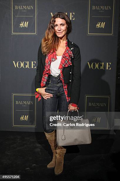 Portuguese actress Silvia Rizzo during the Balmain Launch Event in Lisbon on November 3, 2015 in Lisbon, Portugal.