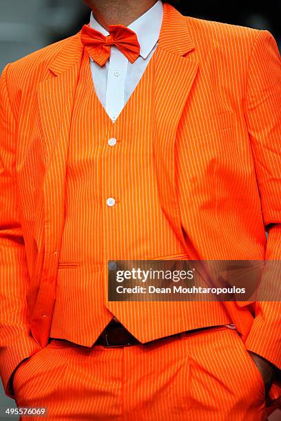 Netherlands fan shows their support during the International Friendly match between The Netherlands and Wales at Amsterdam Arena on June 4, 2014 in...