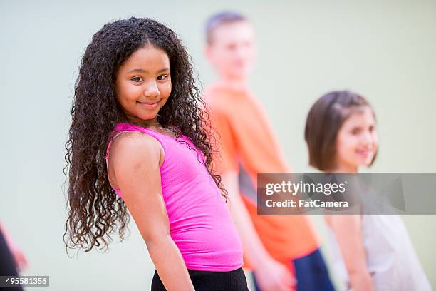 children in dance class - dipping stock pictures, royalty-free photos & images