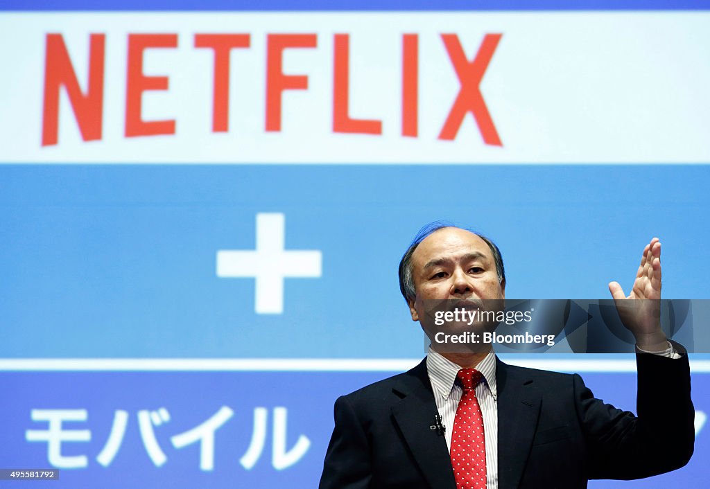 SoftBank Chairman Masayoshi Son Attends Earnings News Conference