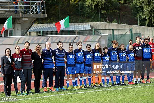 Enrico Sbardella manager of Italy U19 wome's during the international friendly match between Italy U19 and England U19 on November 4, 2015 in...