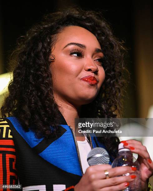 Singer Leigh-Anne Pinnock of the Girl Group Little Mix performs live at the Hard Rock Cafe on November 3, 2015 in Hollywood, California.