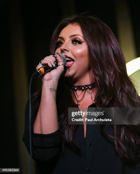 Singer Jesy Nelson of the Girl Group Little Mix performs live at the Hard Rock Cafe on November 3, 2015 in Hollywood, California.