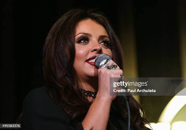 Singer Jesy Nelson of the Girl Group Little Mix performs live at the Hard Rock Cafe on November 3, 2015 in Hollywood, California.