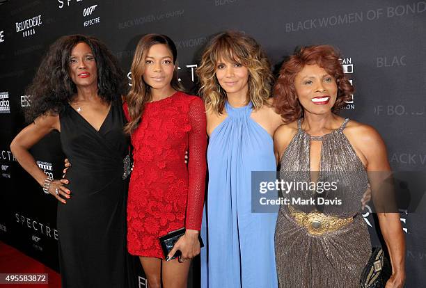 Trina Parks, Naomie Harris, Halle Berry and Gloria Hendry attend 'Spectre' The Black Women of Bond Tribute at California African American Museum on...